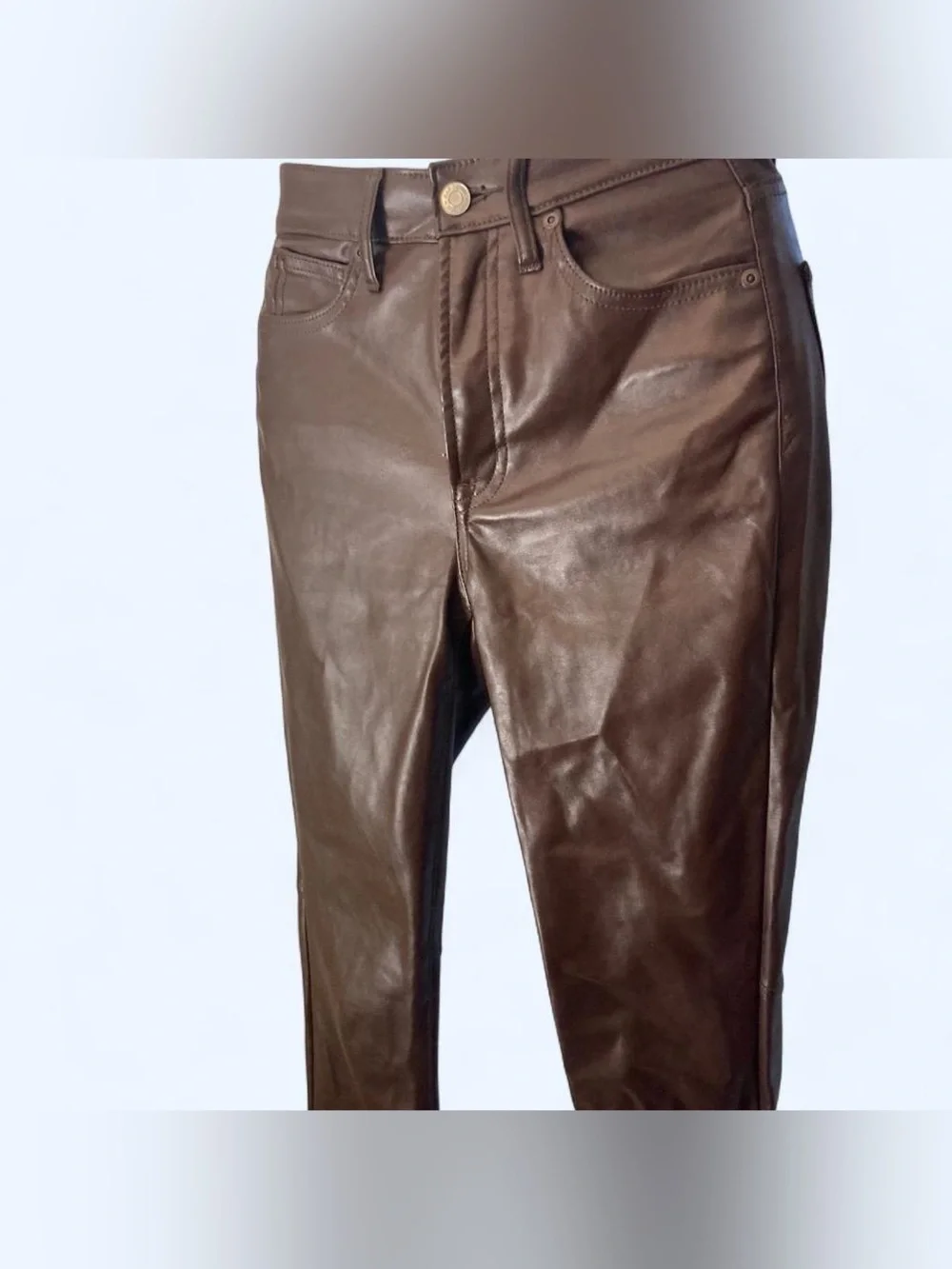 Gap brown leather slim fit trousers Size 00